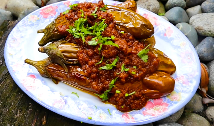 Grilled Eggplant With Sambal